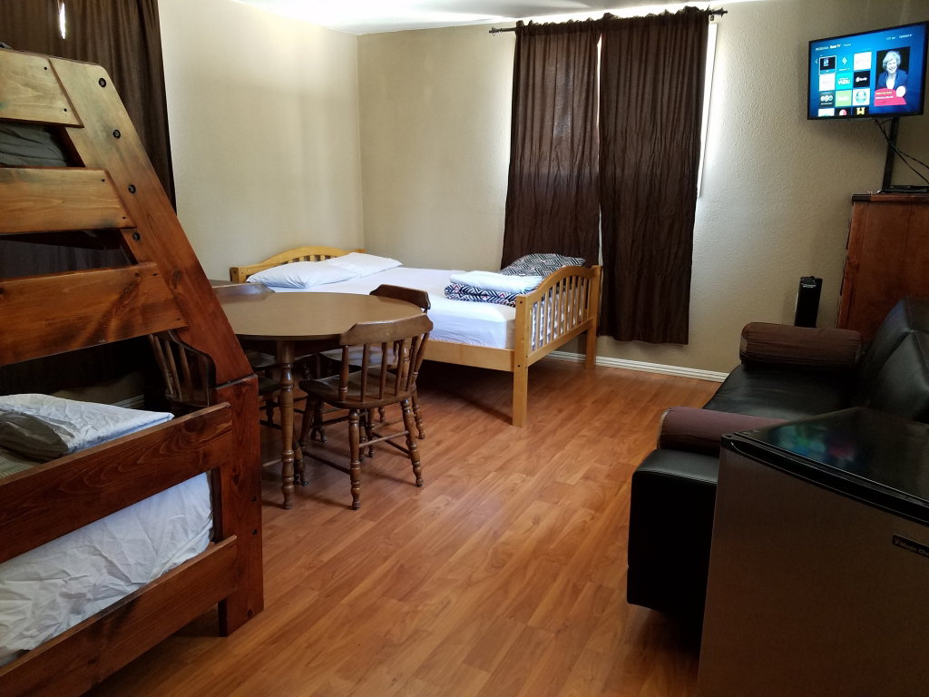 Wide angle of private room.