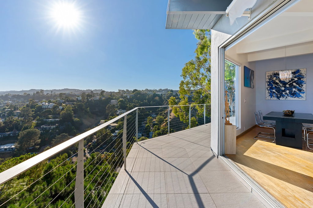 Breathtaking panoramic view of LA all the way to the ocean in the horizon.